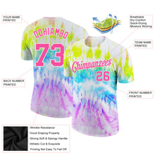 Load image into Gallery viewer, Custom Tie Dye Pink-White 3D Rainbow Performance T-Shirt