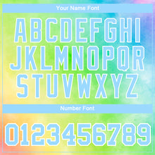 Load image into Gallery viewer, Custom Tie Dye Light Blue-White 3D Rainbow Performance T-Shirt