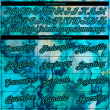 Load image into Gallery viewer, Custom Tie Dye Aqua-Black 3D Performance T-Shirt