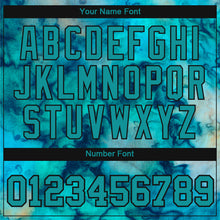 Load image into Gallery viewer, Custom Tie Dye Aqua-Black 3D Performance T-Shirt