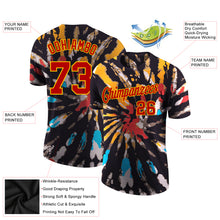 Load image into Gallery viewer, Custom Tie Dye Red-Gold 3D Performance T-Shirt