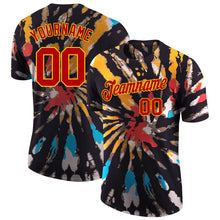 Load image into Gallery viewer, Custom Tie Dye Red-Gold 3D Performance T-Shirt