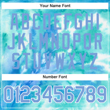 Load image into Gallery viewer, Custom Tie Dye Light Blue-White 3D Authentic Baseball Jersey