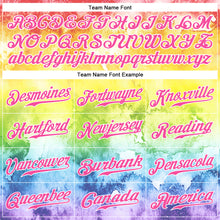 Load image into Gallery viewer, Custom Tie Dye Light Blue-Pink 3D Rainbow Authentic Baseball Jersey