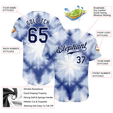 Load image into Gallery viewer, Custom Tie Dye Navy-White 3D Shibori Authentic Baseball Jersey