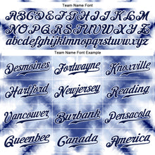 Load image into Gallery viewer, Custom Tie Dye Navy-White 3D Shibori Authentic Baseball Jersey