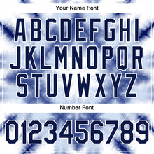 Load image into Gallery viewer, Custom Tie Dye Navy-White 3D Shibori Authentic Baseball Jersey