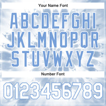 Load image into Gallery viewer, Custom Tie Dye White-Light Blue 3D Watercolor Authentic Baseball Jersey