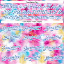 Load image into Gallery viewer, Custom Tie Dye White-Light Blue 3D Colorful Watercolor Authentic Baseball Jersey