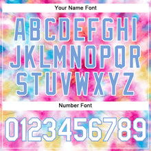 Load image into Gallery viewer, Custom Tie Dye White-Light Blue 3D Colorful Watercolor Authentic Baseball Jersey