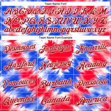 Load image into Gallery viewer, Custom Tie Dye Royal-Red 3D American Flag Authentic Baseball Jersey