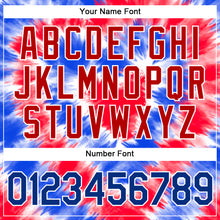 Load image into Gallery viewer, Custom Tie Dye Royal-Red 3D American Flag Authentic Baseball Jersey