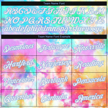 Load image into Gallery viewer, Custom Stitched Tie Dye White-Light Blue 3D Rainbow Sports Pullover Sweatshirt Hoodie