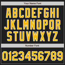 Load image into Gallery viewer, Custom Black Gold-White Authentic Two Tone Baseball Jersey