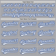 Load image into Gallery viewer, Custom Gray White-Royal Authentic Two Tone Baseball Jersey