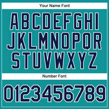 Load image into Gallery viewer, Custom Teal Navy-White Authentic Two Tone Baseball Jersey