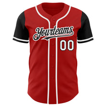 Load image into Gallery viewer, Custom Red White-Black Authentic Two Tone Baseball Jersey