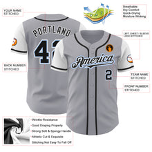Load image into Gallery viewer, Custom Gray Black-Light Blue Authentic Two Tone Baseball Jersey