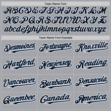Load image into Gallery viewer, Custom Gray Black-Light Blue Authentic Two Tone Baseball Jersey