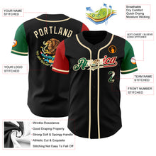 Load image into Gallery viewer, Custom Black Vintage Mexican Flag Kelly Green Red-City Cream Authentic Two Tone Baseball Jersey