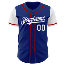 Load image into Gallery viewer, Custom Royal White-Red Authentic Two Tone Baseball Jersey