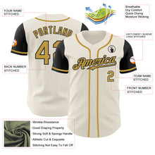 Load image into Gallery viewer, Custom Cream Old Gold-Black Authentic Two Tone Baseball Jersey