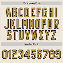Load image into Gallery viewer, Custom Cream Old Gold-Black Authentic Two Tone Baseball Jersey