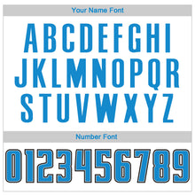 Load image into Gallery viewer, Custom White Blue-Black Authentic Throwback Basketball Jersey