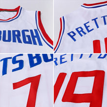 Load image into Gallery viewer, Custom White Orange-Royal Authentic Throwback Basketball Jersey