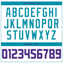 Load image into Gallery viewer, Custom White Purple-Teal Authentic Throwback Basketball Jersey