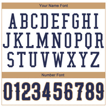 Load image into Gallery viewer, Custom White Navy-Old Gold Authentic Throwback Basketball Jersey