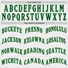 Load image into Gallery viewer, Custom White Hunter Green-Neon Green Authentic Throwback Basketball Jersey