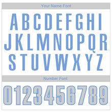 Load image into Gallery viewer, Custom White Light Gray-Light Blue Authentic Throwback Basketball Jersey