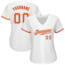 Load image into Gallery viewer, Custom White Orange-Gray Authentic Baseball Jersey