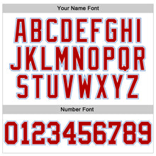 Load image into Gallery viewer, Custom White Red-Light Blue Authentic Baseball Jersey