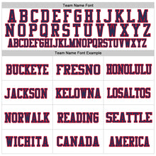 Load image into Gallery viewer, Custom White Navy-Red Mesh Authentic Throwback Football Jersey