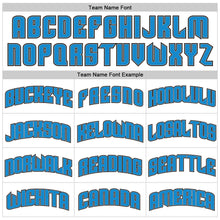 Load image into Gallery viewer, Custom White Black Pinstripe Blue-Gray Authentic Basketball Jersey