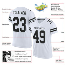 Load image into Gallery viewer, Custom White Black-Silver Mesh Authentic Football Jersey