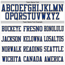 Load image into Gallery viewer, Custom White Old Gold-Royal Mesh Authentic Football Jersey