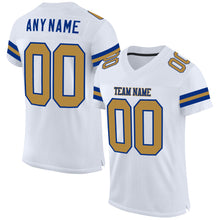 Load image into Gallery viewer, Custom White Old Gold-Royal Mesh Authentic Football Jersey