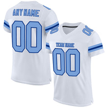 Load image into Gallery viewer, Custom White Light Blue-Royal Mesh Authentic Football Jersey
