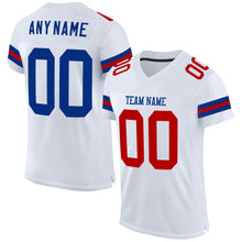 Load image into Gallery viewer, Custom White Royal-Red Mesh Authentic Football Jersey
