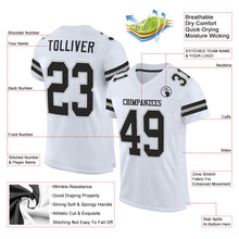 Load image into Gallery viewer, Custom White Black-Gray Mesh Authentic Football Jersey
