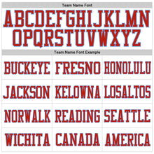 Load image into Gallery viewer, Custom White Red-Light Blue Mesh Authentic Football Jersey