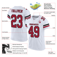 Load image into Gallery viewer, Custom White Cardinal-Black Mesh Authentic Football Jersey