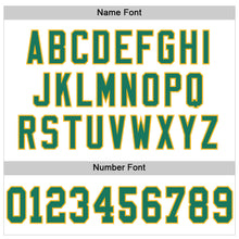 Load image into Gallery viewer, Custom White Kelly Green-Gold Mesh Authentic Football Jersey