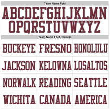 Load image into Gallery viewer, Custom White Burgundy-Gray Mesh Authentic Football Jersey