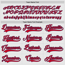 Load image into Gallery viewer, Custom White Red-Navy Hockey Jersey