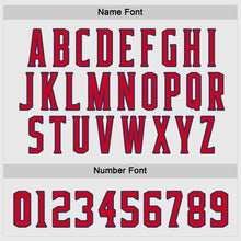 Load image into Gallery viewer, Custom White Red-Navy Hockey Jersey