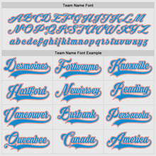 Load image into Gallery viewer, Custom White Blue-Orange Hockey Jersey